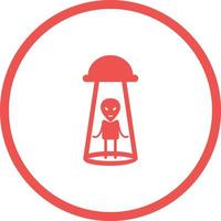 Unique Alien Abduction Vector Glyph Icon