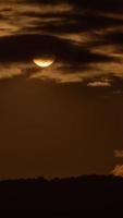 Timelapse of dramatic sunset with orange sky in a sunny day. video