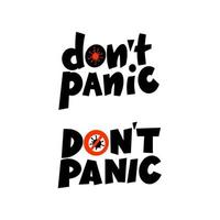 The phrase Do not panic. Handwritten lettering. vector