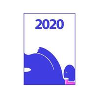 una figura de una persona reclinada dedicada a la reacción para 2020. ilustración vectorial vector