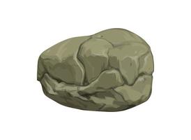 Earthen boulder with cracks for illustration decoration. Vector illustration.