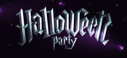 Halloween party metal logo. Vector illustration