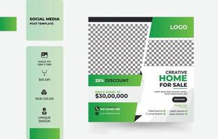 Creative home for sale social media post template free vector
