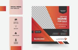 Modern home property square banner social media post template design free vector