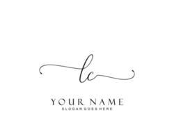 Initial LC beauty monogram and elegant logo design, handwriting logo of initial signature, wedding, fashion, floral and botanical with creative template. vector