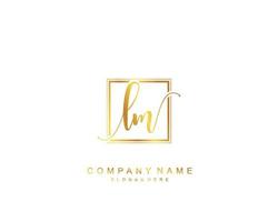 Initial LM beauty monogram and elegant logo design, handwriting logo of initial signature, wedding, fashion, floral and botanical with creative template. vector