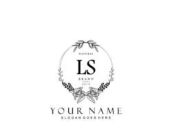 Initial LS beauty monogram and elegant logo design, handwriting logo of initial signature, wedding, fashion, floral and botanical with creative template. vector