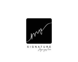 Initial MV beauty monogram and elegant logo design, handwriting logo of initial signature, wedding, fashion, floral and botanical with creative template. vector