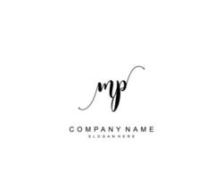 Initial MP beauty monogram and elegant logo design, handwriting logo of initial signature, wedding, fashion, floral and botanical with creative template. vector