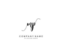 Initial MP beauty monogram and elegant logo design, handwriting logo of initial signature, wedding, fashion, floral and botanical with creative template. vector