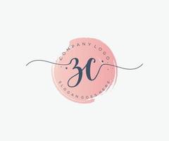 Initial ZC feminine logo. Usable for Nature, Salon, Spa, Cosmetic and Beauty Logos. Flat Vector Logo Design Template Element.