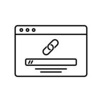 Web url icon with link chain and address bar in a browser vector