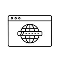 Global website internet browser icon for surfing internet with address bar vector