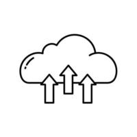 Data upload process icon to cloud computing or internet network server vector