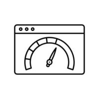 Website speed meter icon with browser and internet speed speedometer vector