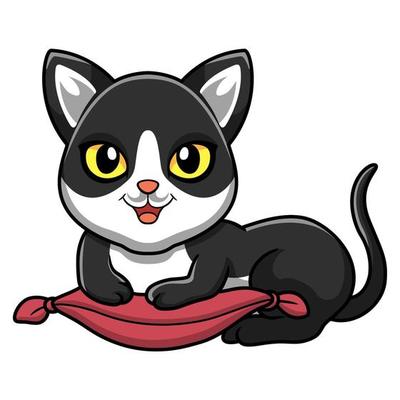 Cute black smoke cat cartoon on the pillow 17112091 Vector Art at Vecteezy Cute black smoke cat cartoon on the pillow 17112091 Vector Art at Vecteezy