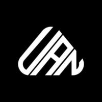 diseño creativo del logotipo de la letra uan con gráfico vectorial, logotipo uan simple y moderno. vector