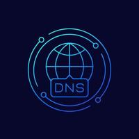 DNS line icon for web vector