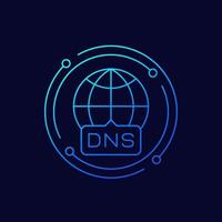 icono de línea dns para web vector