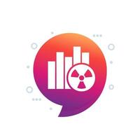 radiation level icon with a graph, vector