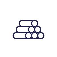 logs, woodpile or lumber line icon vector