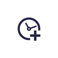 icono de horas extras, signo de vector de tiempo de trabajo