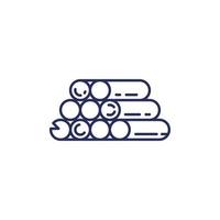 logs or woodpile line icon vector