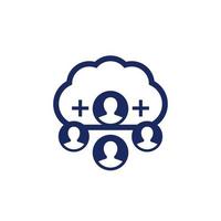 collect user data in cloud icon vector