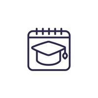 learning schedule line icon on white vector