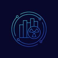 radiation level monitoring line icon with a graph vector