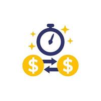 fast money transfers icon on white vector