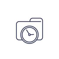 parte de horas, seguimiento del icono de la línea de tiempo en blanco vector