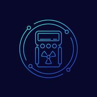 radiation detector icon, linear design vector