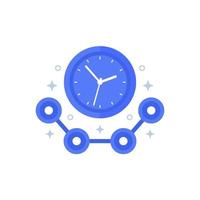 time tracking icon with a clock vector