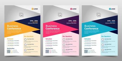 Creative Corporate Business Conference Flyer Brochure Template Design, abstract business conference flyer, vector template design