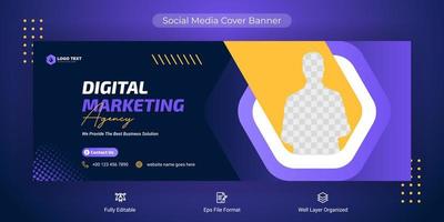 Creative corporate business marketing social media cover banner post template vector