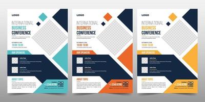 Creative Corporate Business Conference Flyer Brochure Template Design, abstract business flyer, vector template design
