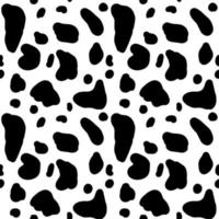 Seamless black and white dalmatin cow fur and skin pattern. Vector EPS10