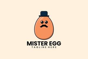 Flat modern template mister egg logo vector