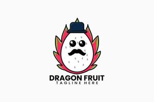 Flat modern template mister dragon fruit logo vector