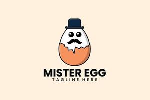 logotipo de mister egg de plantilla plana moderna vector