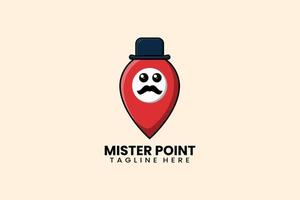 Flat modern template mister point location logo vector