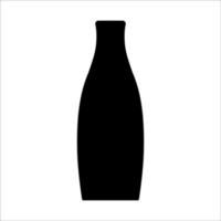 Black vector illustration of modern ceramic vase. Single element in trendy boho style isolated on white background