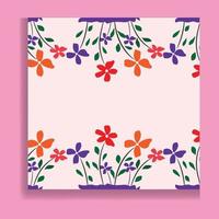 Beautiful and bright spring colorful Pastel flowers, leaves, twigs. Pattern vector