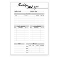 Classic professional monthly budget plan template vector