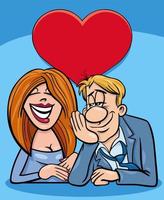 valentine card with cartoon couple in love vector