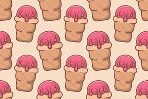 ice cream use cone seamless pattern vector illustration