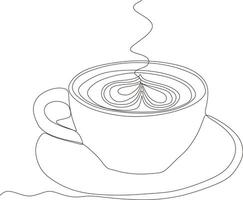 Heart. Continuous line art drawing. Hand drawn vector illustration in black and white continuous lines. Line art decorative design