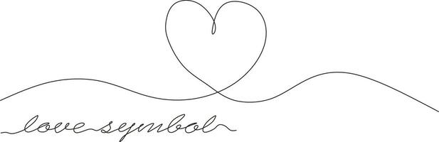 Heart. Continuous line art drawing. Hand drawn vector illustration in black and white continuous lines. Line art decorative design