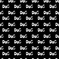seamless pattern of text dog cartoon vector